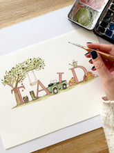 Load image into Gallery viewer, Hand-Painted Children’s Name Illustration