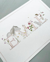 Load image into Gallery viewer, Hand-Painted Children’s Name Illustration