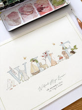 Load image into Gallery viewer, Hand-Painted Children’s Name Illustration