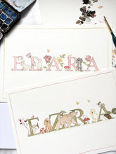 Load image into Gallery viewer, Hand-Painted Children’s Name Illustration