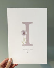 Load image into Gallery viewer, Birth Flower Letter Illustration