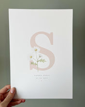 Load image into Gallery viewer, Birth Flower Letter Illustration