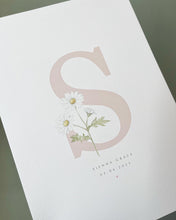Load image into Gallery viewer, Birth Flower Letter Illustration