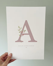 Load image into Gallery viewer, Birth Flower Letter Illustration