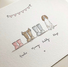 Load image into Gallery viewer, Welly/ Boot Family Portrait (inc Pets)