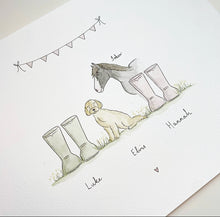 Load image into Gallery viewer, Welly/ Boot Family Portrait (inc Pets)