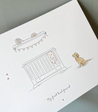 Load image into Gallery viewer, Nursery Cot Illustration (inc Pets)