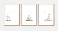 Load image into Gallery viewer, Set of 3 Nursery Woodland Illustrations