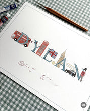 Load image into Gallery viewer, Hand-Painted Children’s Name Illustration
