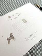Load image into Gallery viewer, Nursery Cot Illustration (inc Pets)
